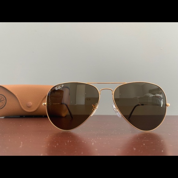 Brand NEW Ray-Ban Aviator RB3025 001/57 Gold Frame Polarized Brown Sunglasses